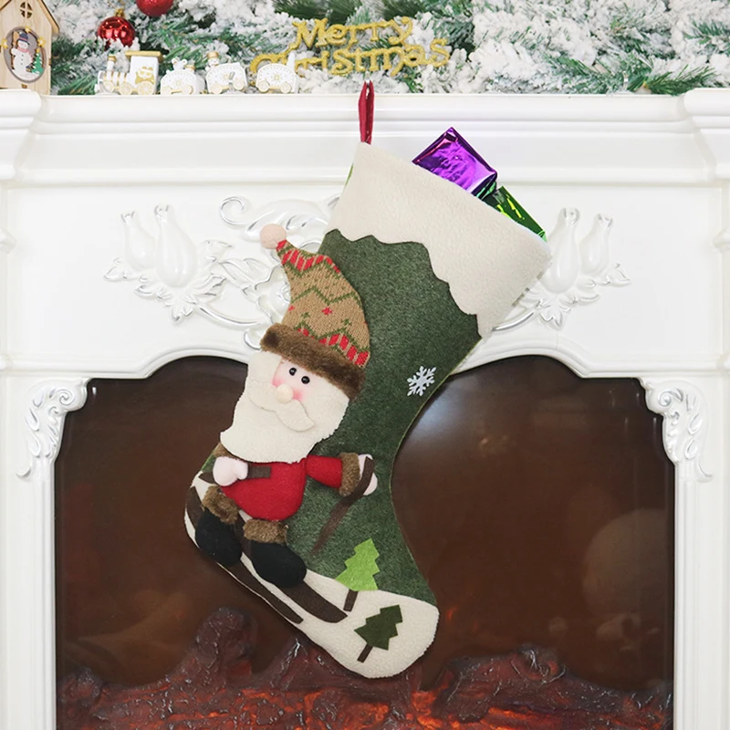 

1 Pcs Of Christmas Socks Hanging For Kids Gift Candy Bag Hanging Tree Home Graden Decoration