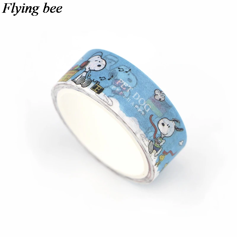 20 шт./лот Flyingbee 15 мм X 5 м смешная собака васи лента бумага DIY декоративная клейкая лента канцелярские Kawaii Маскировочные ленты X0586