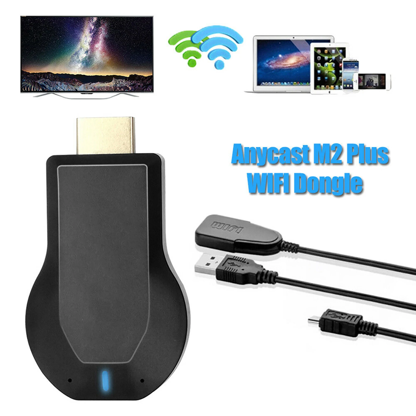

1080P HDMI TV Stick Wifi Display Receiver M2 Plus Wireless Dongle Screen Mirror Airplay DLNA Miracastâ€‹â€‹ For IOS Android PC