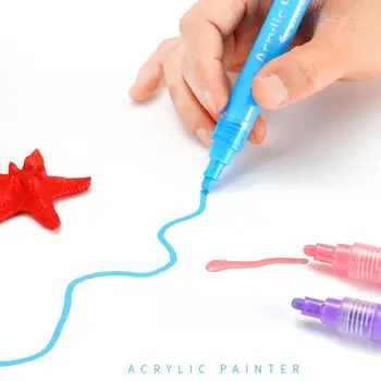 

8p 7ml marker pen acrylic paint pen for ceramic painting permanent acrylic marker pen dust-free and non-toxic free shipping 40A9