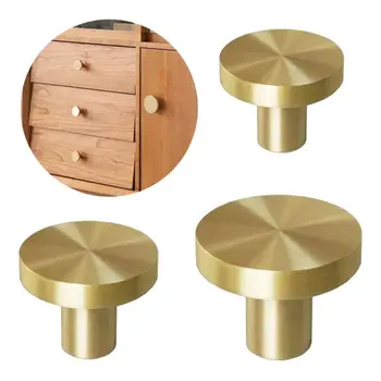 Pure Copper Cabinet Knobs Antique Kitchen Furniture Door Handles Drawer Pulls H3CF