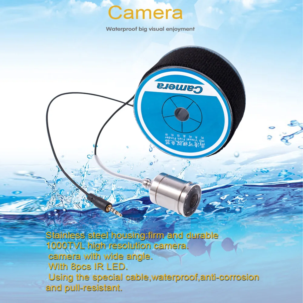 Lixada 4," lcd US Plug 1000TVL рыболокатор 140 ° широкоугольная Водонепроницаемая подводная камера для рыболовный монитор набор рыболокатор