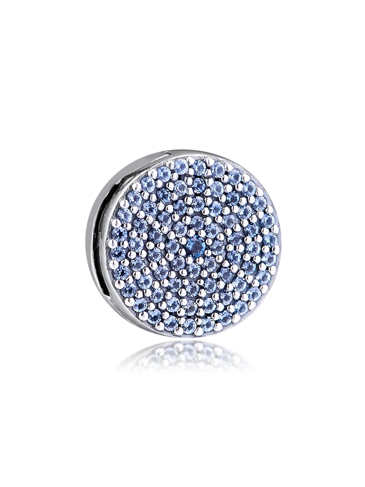 DIY подходит для браслетов Pandora Charms Reflexions сверкающие синие Бусины 925 пробы-серебро-ювелирные изделия