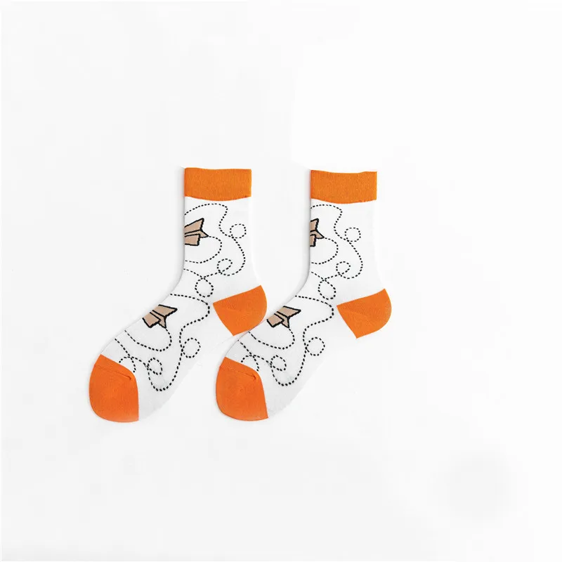 Классные шикарные мужские и женские забавные носки с героями мультфильмов, хлопковые носки с травкой, белые, черные носки, носки из хлопка, повседневные носки - Цвет: a