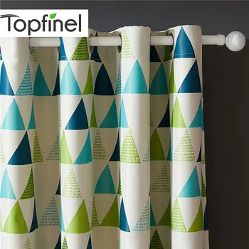 

Topfinel Blackout Curtains For Living Room Bedroom Children's Room Geometry Panel Drapes Window Decoration Green