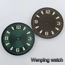 Corgeut 33,5 мм черный зеленый стерильный светящийся циферблат подходит для серии ETA 2836, Mingzhu dg2813, 3804, Miyota 8215 821A