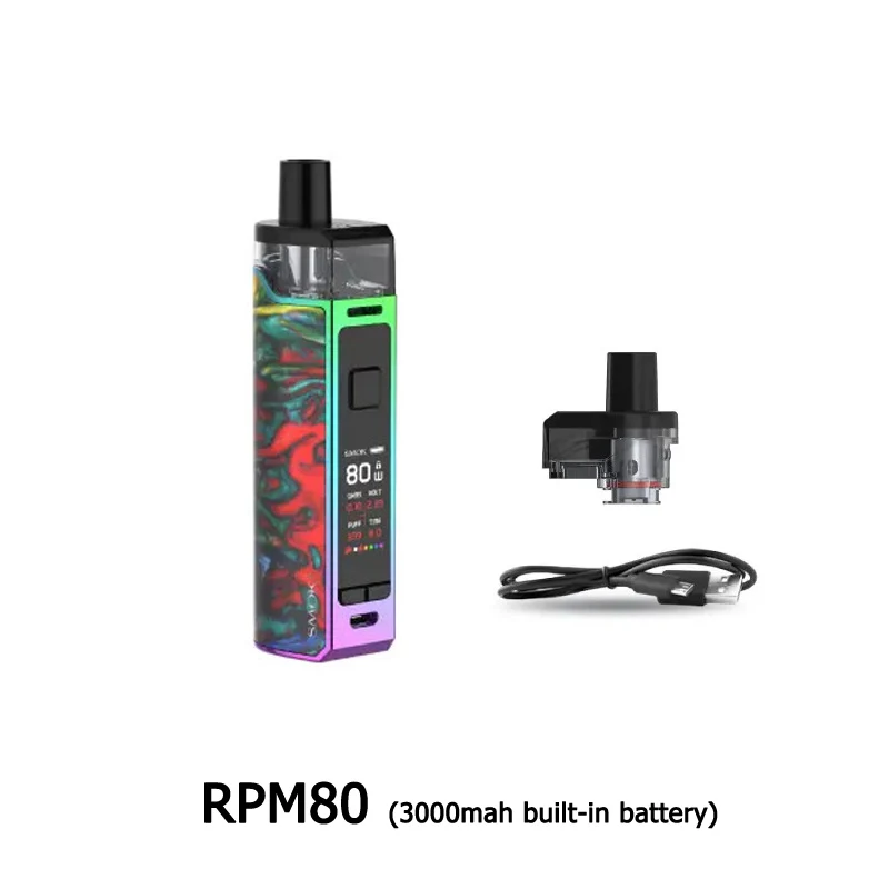 7-color(RPM80) Комплект SMOK RPM80 PRO& RPM80 Pod Vape kit 3000 мАч батарея 5 мл картридж RPM80 RPM RPM80 RGC Pod электронная сигарета испаритель VS RPM40 - Цвет: 7-color(RPM80)