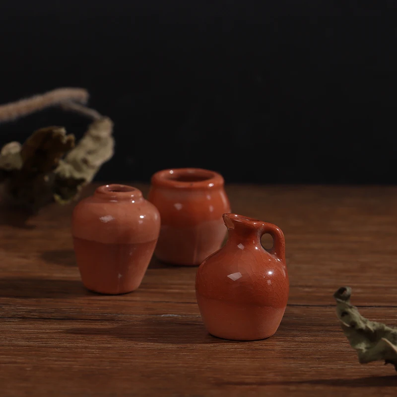 Dollhouse Miniatures 1:12 Mini Ceramic Pot DIY Ceramic Ornament Decora O EW 