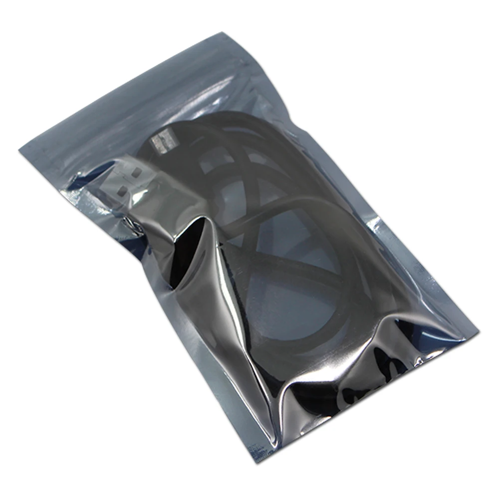100Pcs Antistatic Mylar Foil Storage Bag Zip Lock ESD Reusable Resealable Anti Static Pouches for Electronic Accessories Package