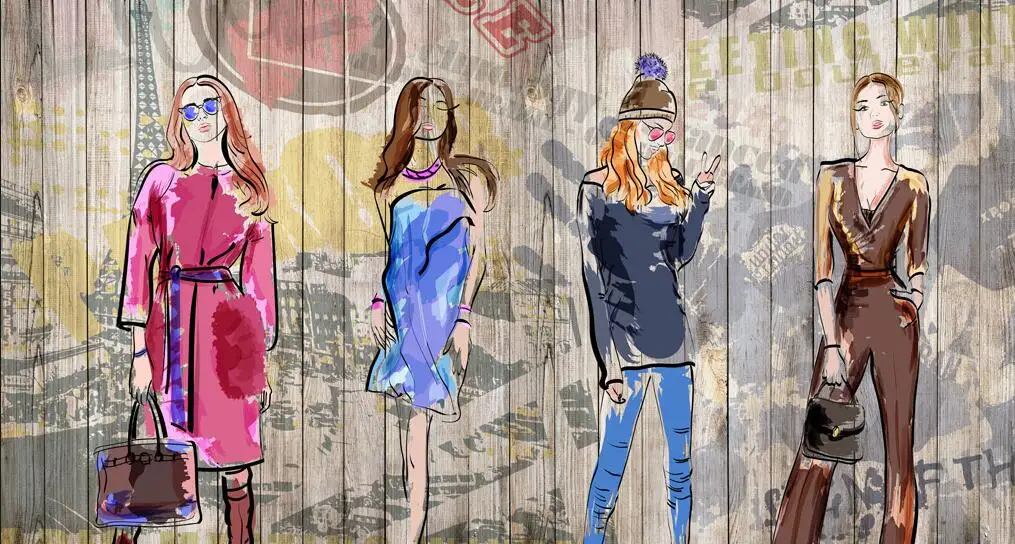 de roupas pintados à mão moda meninas