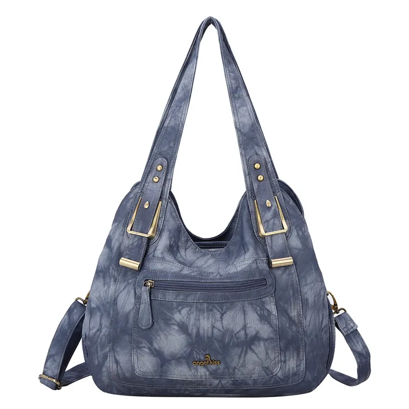 Angel Kiss 2021 New Arrival Vintage Style Women Washed Pu Leather