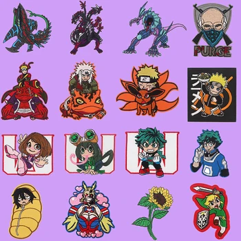 

G1279 Cartoon Embroidered Patch Iron On Sewing Fabric Anime Patches Sunflower Stickers Diy Clothing Accessories