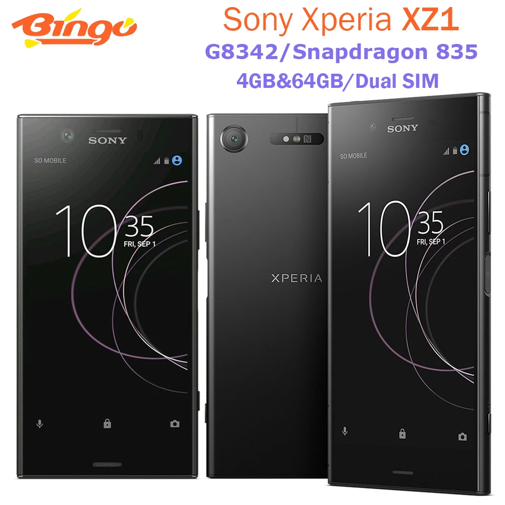 Оригинальный разблокированный мобильный телефон Sony Xperia XZ1 G8342 4G две SIM-карты Snapdragon