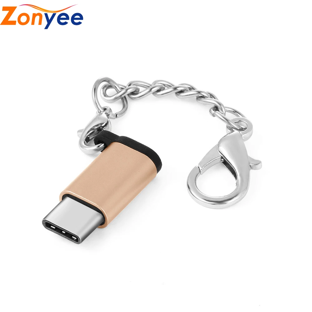 USB Женский к USB C Мужской конвертер Android кабель с брелок передачи данных адаптер Алюминиевый usb type C адаптер для телефона ПК