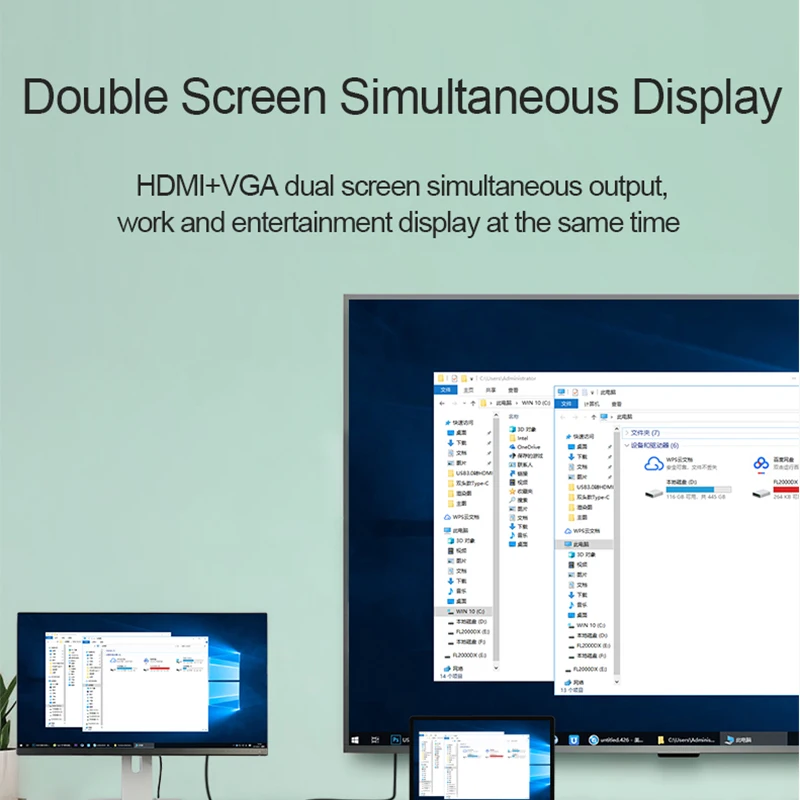  USB al Convertitore di HDMI Audio Video Cavo USB3.0 a VGA Adattatore HDMI 4K HD 1080P Multi-Display