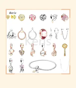 

2019 Autumn S925 Sterling Silver New Acorn Leaf Hoop. Mushroom Charm Pendant Fits Bracelet Female Original DIY Fashion Jewelry