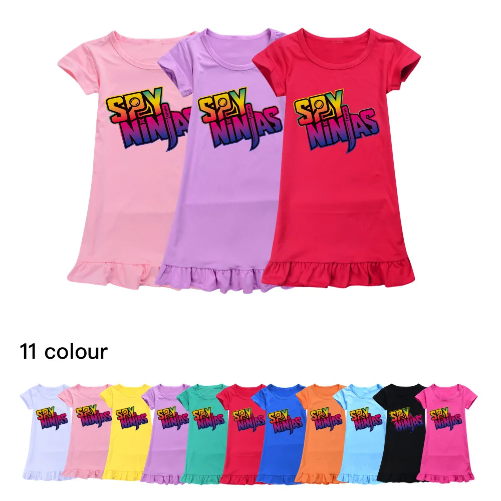 Spy Ninja Girls Dresses Kids Pigiama Cartoon Camicie Da Notte Sleepwear Princess Dress Kid Girls Clothes Bambini Dress Costumes