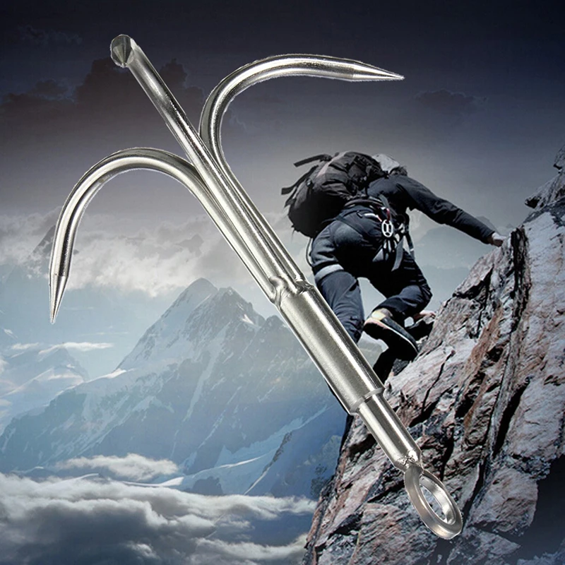 Grappling Hook Flying Claw Survival Steel Rock Climbing Outdoor Carabiner Sal