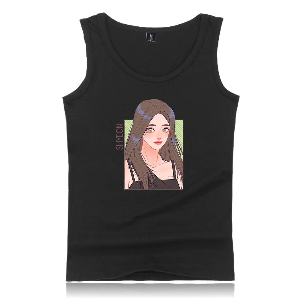 

Harajuku Everglow Kpop New Korean Harajuku Cool Printed Tank Tops New Streetwear Capless Fashion Summer Cool Men's Tops