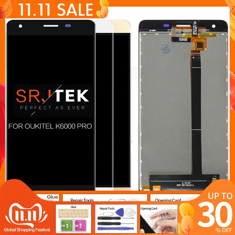 Для Oukitel K6000 Pro LCD сенсорный экран дисплей сенсор дигитайзер сборка для стеклянная