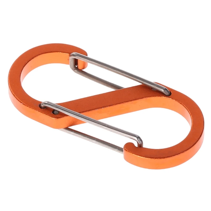 Orange S Shape Aluminum Alloy Two-way Buckle Key Ring Travelling Supply Outdoor Sports A6HC - Цвет: Orange