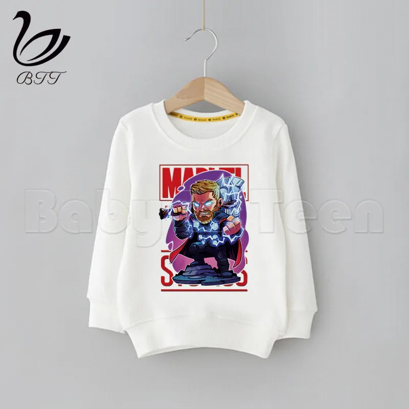 Marvel Avengers Iron Man Captain America Spiderman Print Kids Clothes Baby Cartoon Children Hoodie Sweatshirts Boys Children - Цвет: B