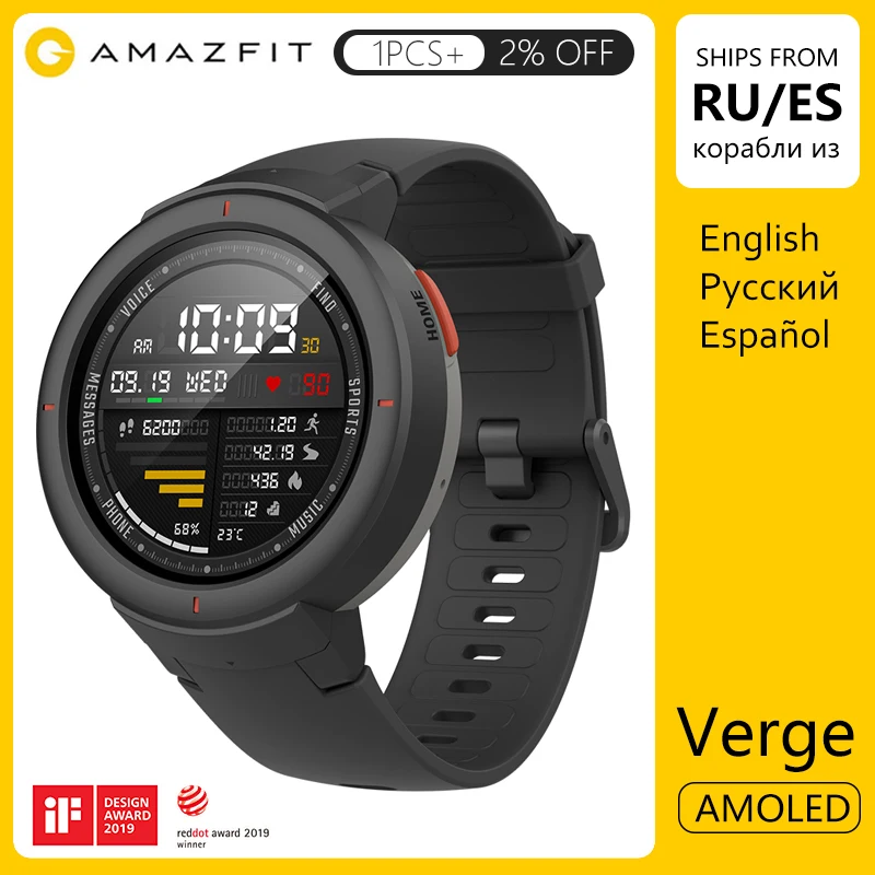 Английская версия Huami Amazifit verge Smartwatch телефонный звонок Герат мониторинг скорости gps спортивные умные часы