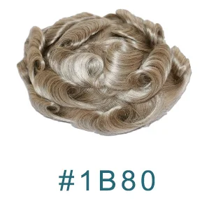 1B80 # Мужской парик из прозрачного полиуретана, мужской парик из натуральных волос, сменный парик для мужчин, коричневый цвет, 8x10 дюймов, парик для мужчин - Парик Цвет: 1B80 #