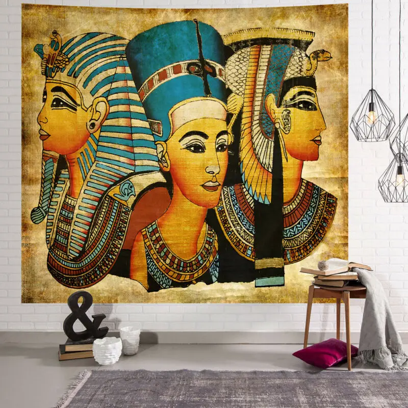 Ancient Egyptian Tapestry Temple India Wall Hanging Women Bedspread Home Decor 