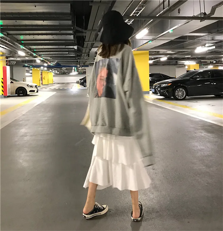 Faldas Mujer Moda корейская Милая Повседневная Свободная юбка с оборками и высокой талией для девушек, Женская многослойная юбка-пачка, Длинная женская юбка