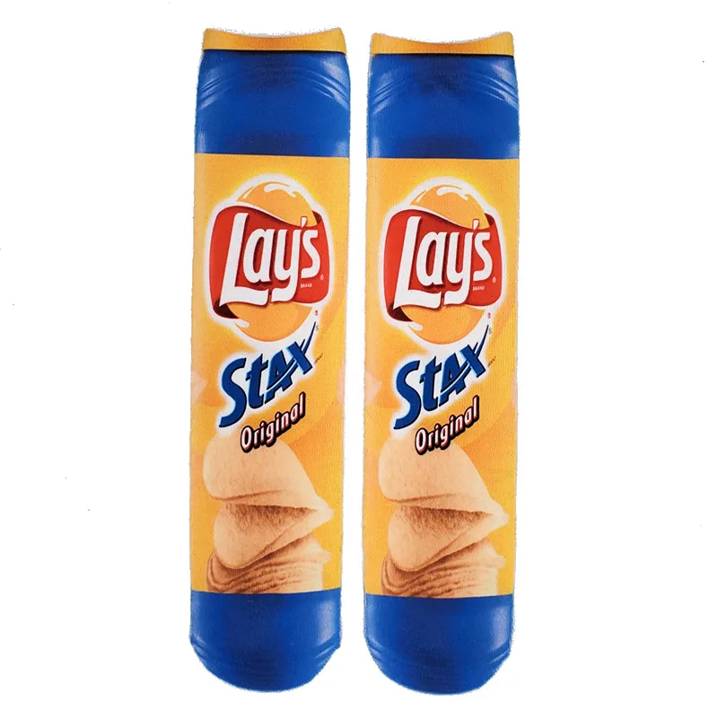 Модные мужские носки унисекс с 3D принтом осенние забавные длинные носки с картофельными чипсами мужские хлопковые и классные подарки для мужчин - Цвет: 5