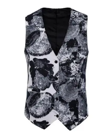 Для мужчин Slim Fit Homme Mariage Формальные бабочка Цветочный Принт без рукавов для свадебных церемоний, костюмный жилет Для мужчин Colete Masculino - Цвет: MJ03