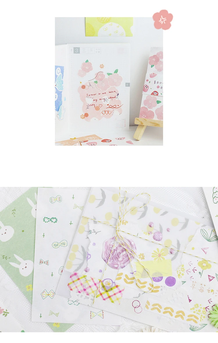 Paper dyed note paper, Suri notes series, creative and fresh hand account, collage material, decorative stickers, 6 options