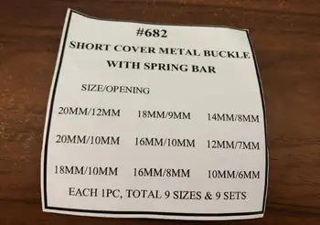 

Assortment of 9PCs Stainless Steel Short Cover Metal Buckle with Spring Bar