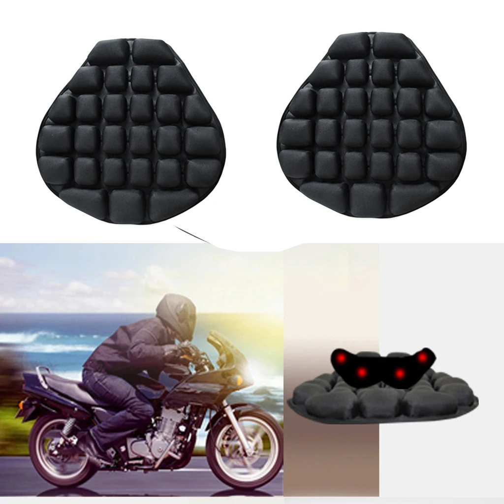 2pcs Anti-slip Inflatable Motorcycle Seat Cushion Pad Matterss for YAMAHA Black