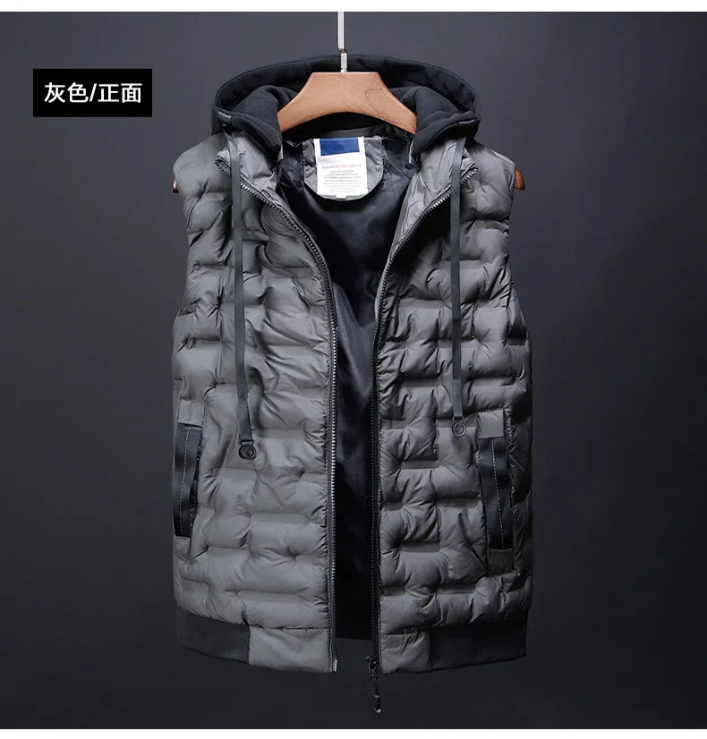 Printed Customizable Middle-aged down Feather Cotton Vest Daddy Clothes Autumn And Winter Male Vest Warm Inner Wearing