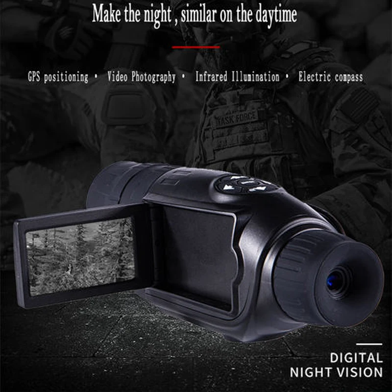 

2019 New Infrared Digital Night Vision 5-20X Zoom Magnification Monocular Telescope with External LCD Screen for Night Hunting