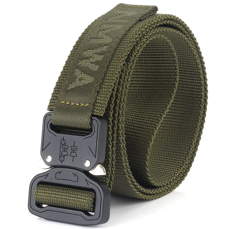 ArmyGreen HSSEE быстросъемная пряжка спортивный пояс зеленая нейлоновая металлическая пряжка для путешествий рыболовный пояс унисекс военный ремень спортивные аксессуары - Цвет: ArmyGreen