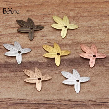 

BoYuTe (200 Pieces/Lot) 11*14MM Metal Brass Stamping Leaf Charms for Jewelry Making Diy Hand Made Materials Wholesale