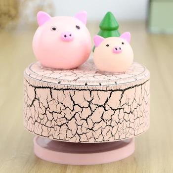 

Pink Cute Small Personalized Music Box Mechanism For Musical Box Hand Crank Wooden Music Boxes Birthday Gift For Friend II50YYH