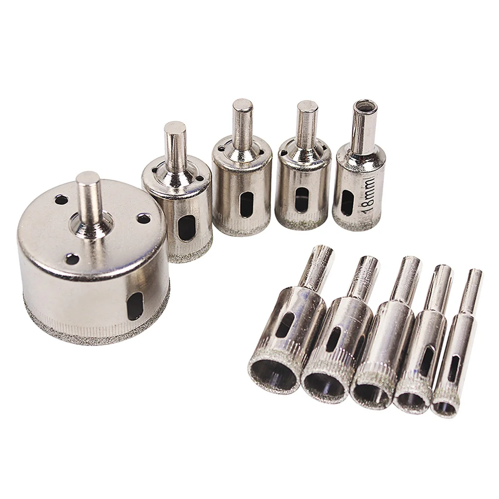 10 Pieces Diamond Drill Bit Set Pro Faucet Drilling Tool Ceramic Marble 10 Pieces Diamond Drill Bit Set Pro Faucet Drilling Tool Ceramic Marble