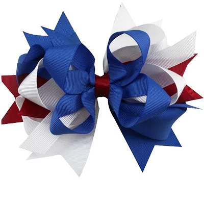 Adogirl красивые кленовые листья HairBow ручной работы маленькие звезды печатные заколки национальный флаг цвет Бутик Аксессуары для волос - Цвет: style 7