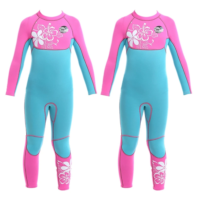 

SLINX 2 Pcs Kids Wetsuits Kids Diving Suits for Girls Children Keep Warm Rash Guards One Pieces Surfing Swim Snorkel Children, L