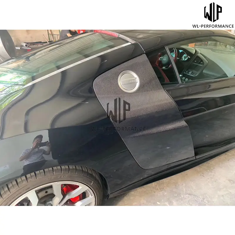 R8 High Quality Carbon Fiber Car Door Cover Fuel tank decoration For Audi R8 Car Body Kit 2007