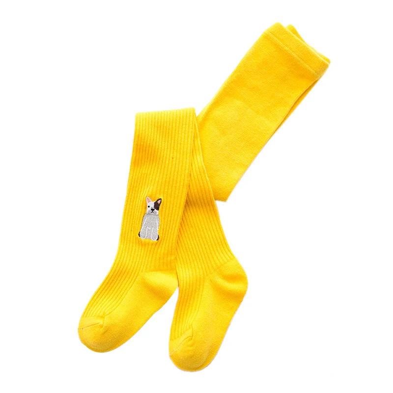 yellow-M Осенне-зимние детские леггинсы; колготки с рисунками животных; вязаные чулки; теплые колготки; хлопковая одежда для малышей - Цвет: yellow-M