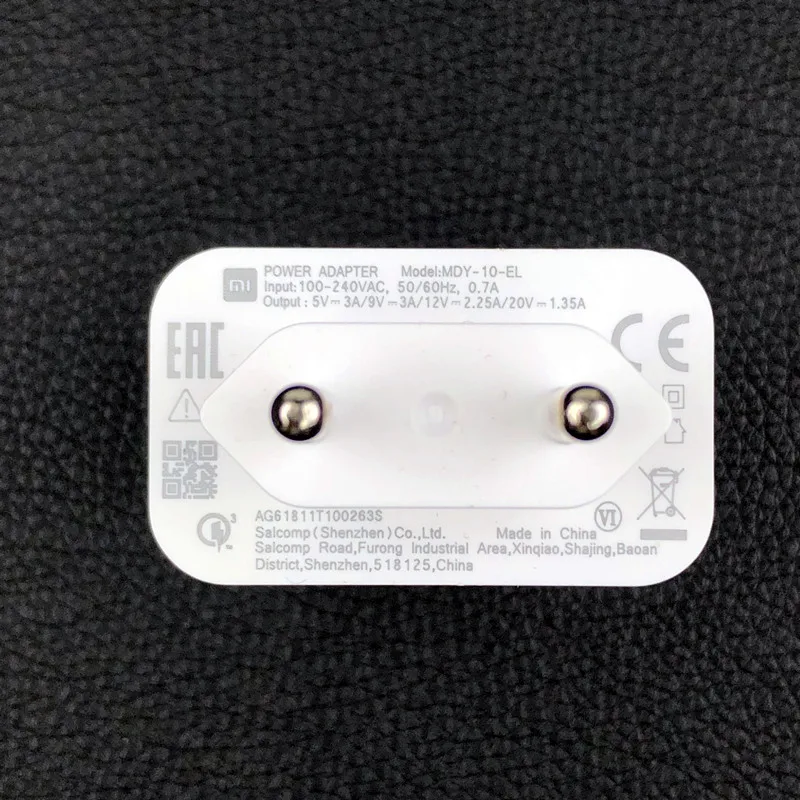 Оригинальное быстрое зарядное устройство Xiao mi EU 27w qc 4,0 turbo charge Usb адаптер для mi 9 se cc9 redmi note 7 8 mi x 2s 3 mi 9 pro Max K20 pro