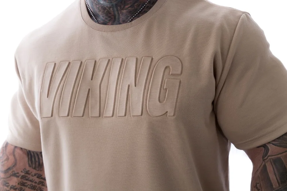 Акула Бэй Новая мода VIKING T рубашки мужские хлопковые дышащие с коротким рукавом Фитнес футболка для мужчин s тренажеры облегающие футболки повседневные топы