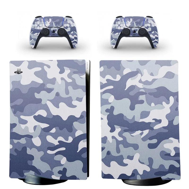 

For Sony PlayStation 5 Console and 2 Controllers For PS5 Gmaepad Joysticks Digital Edition Camouflage Skin Sticker Decal Cover