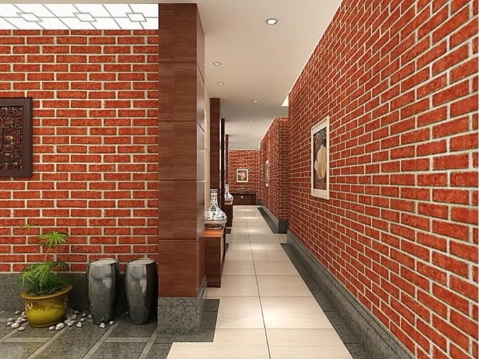 Home decoration 3D Vinilo Ladrillo wallpaper clothing store restaurant cafe antique brick PVC engineering 3d European Wallpaper