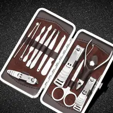 12 шт. Набор для маникюра и педикюра ножницы пинцет ушные палочки утилита кусачки для ногтей набор, нержавеющая сталь уход за ногтями Инструменты 100 Наборы SN244